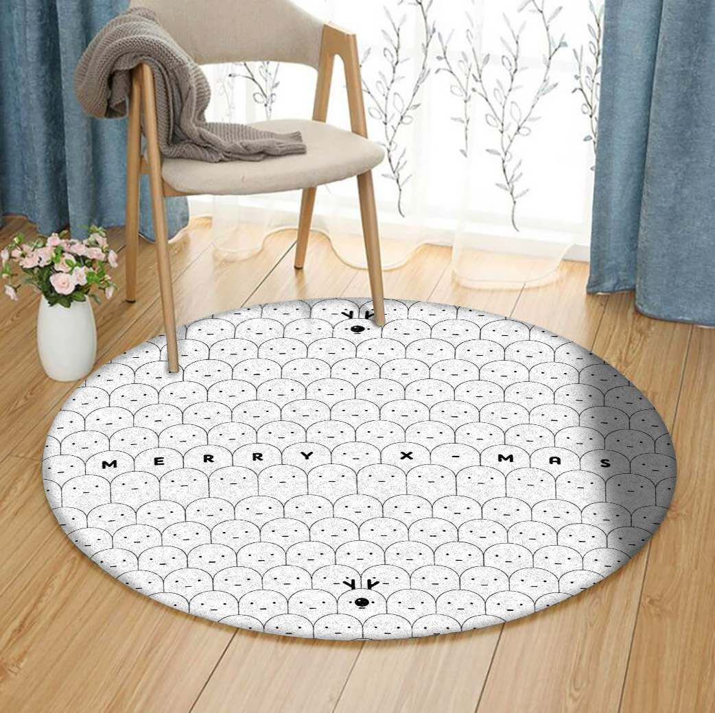 Christmas Round Rug Carpet Bedroom Livingroom Home Decor