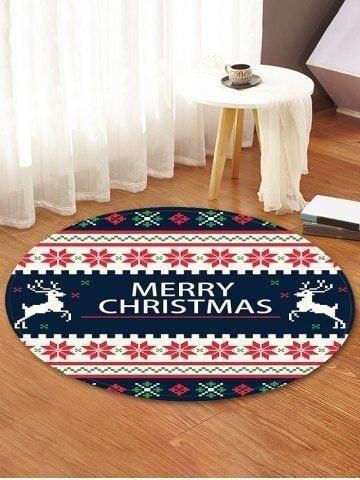 Christmas Round Rug Carpet Bedroom Livingroom Home Decor