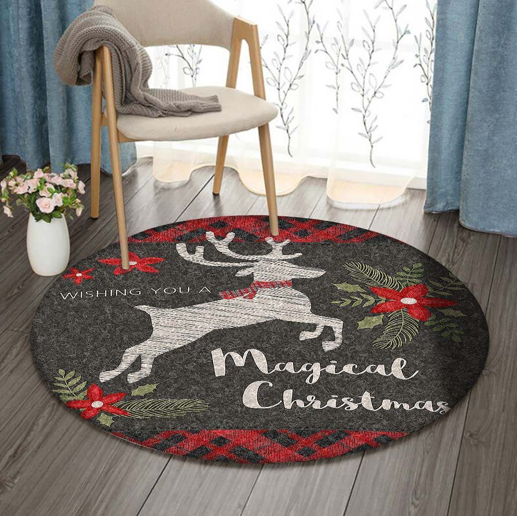 Christmas Round Rug Carpet Bedroom Livingroom Home Decor