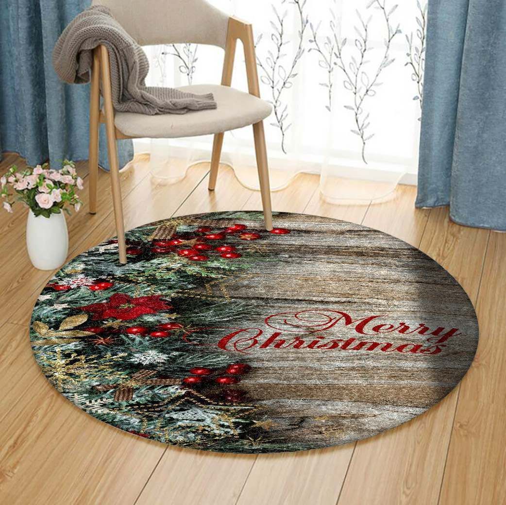 Christmas Round Rug Carpet Bedroom Livingroom Home Decor