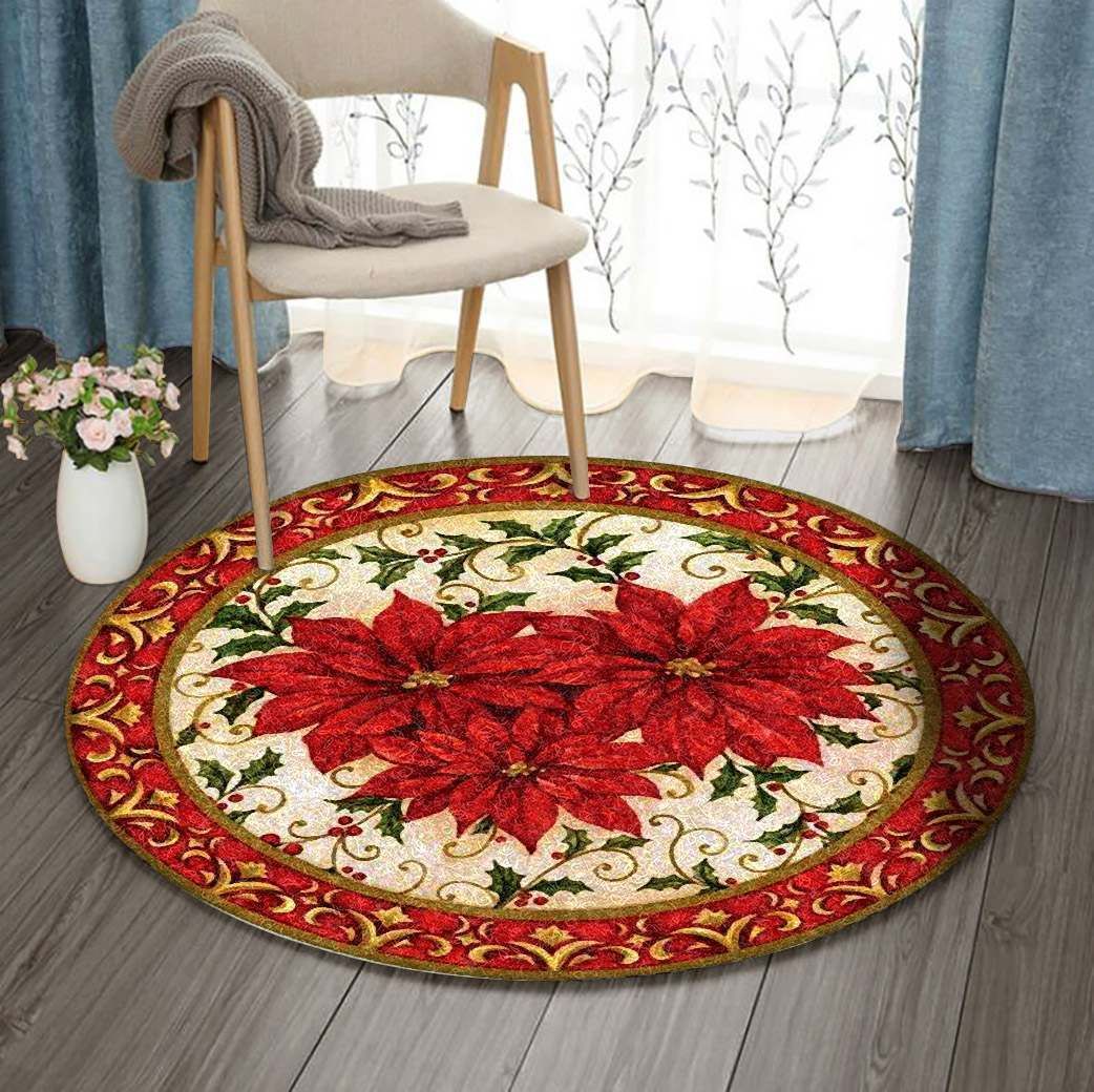 Christmas Round Rug Carpet Bedroom Livingroom Home Decor