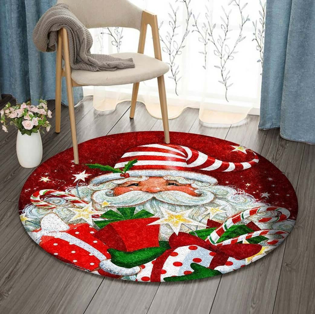 Christmas Round Rug Carpet Bedroom Livingroom Home Decor