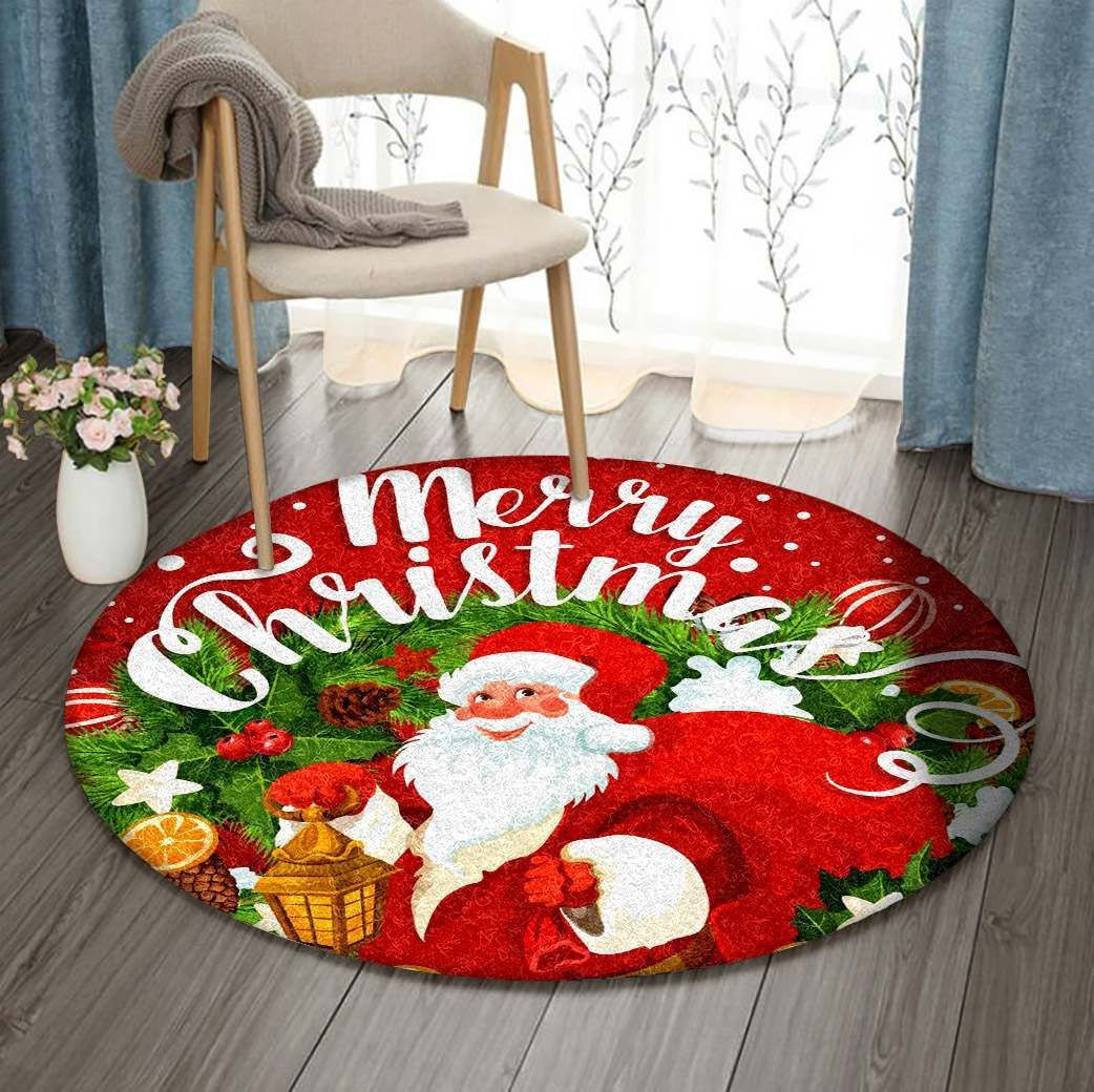 Christmas Round Rug Carpet Bedroom Livingroom Home Decor