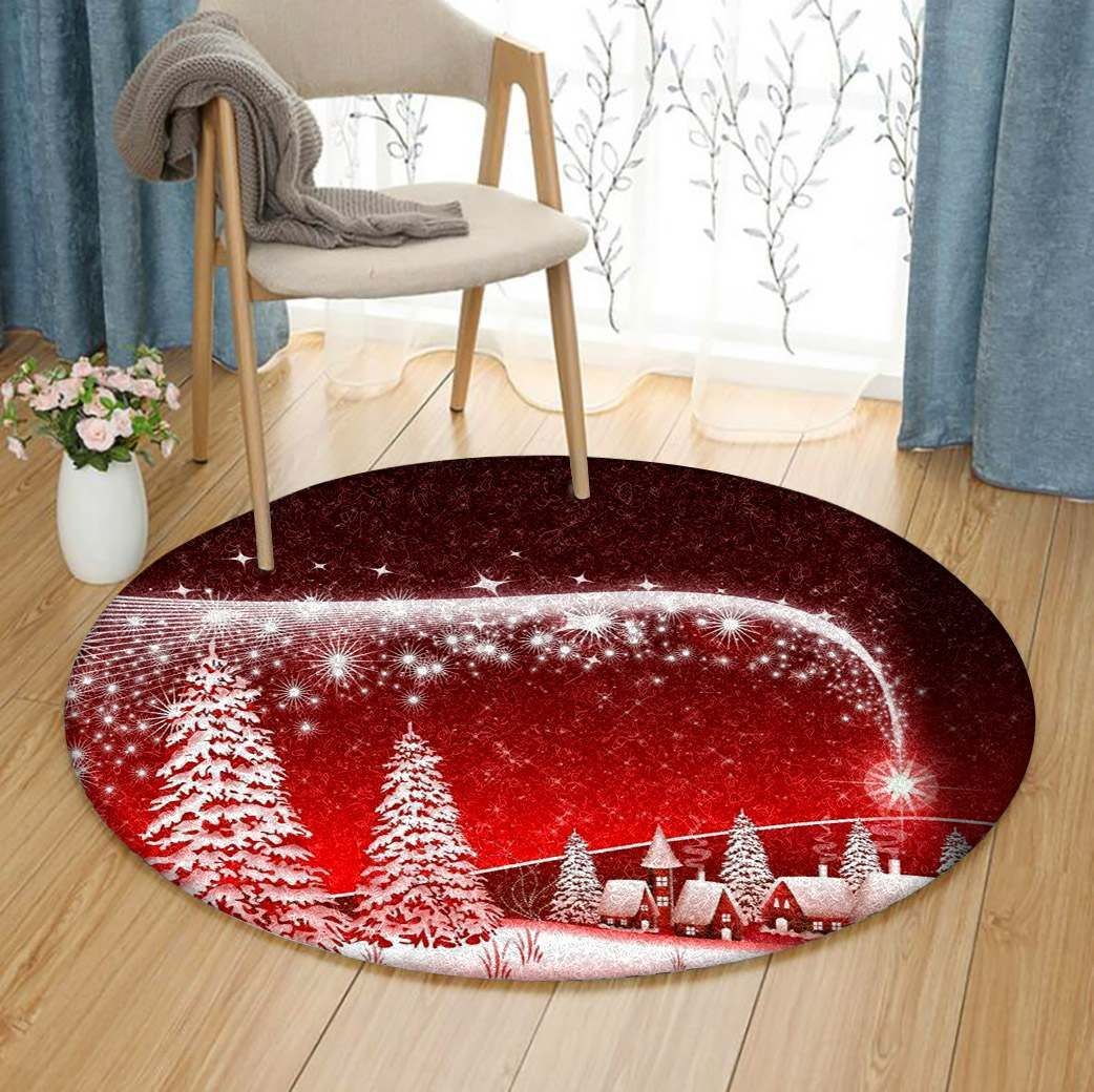 Christmas Round Rug Carpet Bedroom Livingroom Home Decor