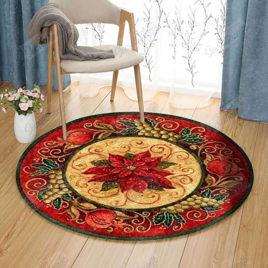Christmas Round Rug Carpet Bedroom Livingroom Home Decor
