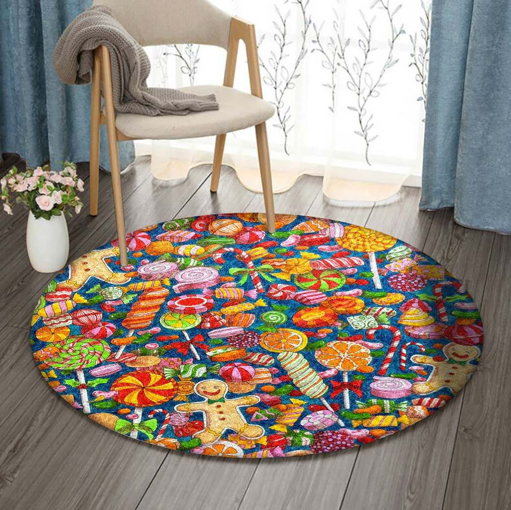 Christmas Round Rug Carpet Bedroom Livingroom Home Decor