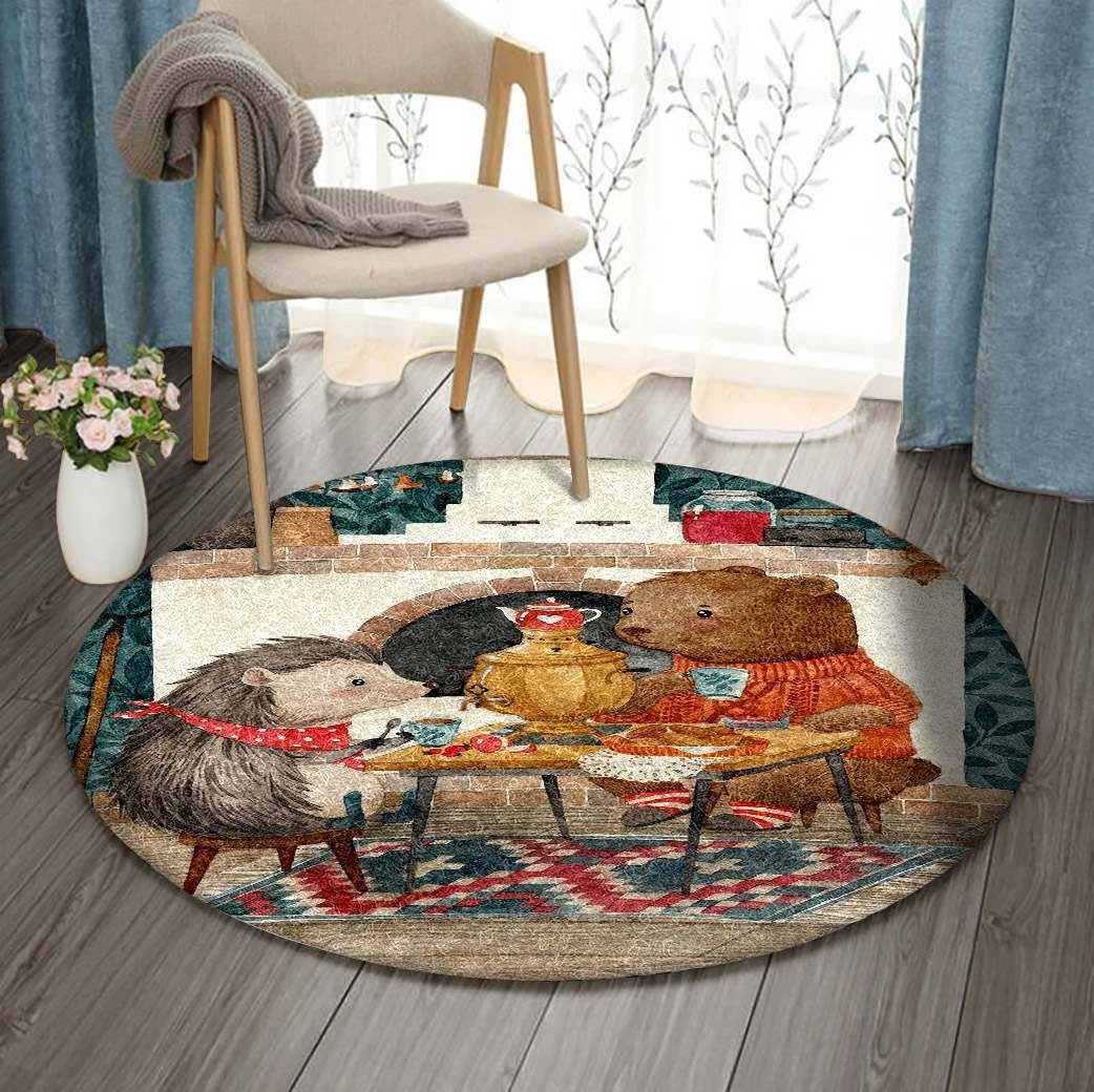 Christmas Round Rug Carpet Bedroom Livingroom Home Decor