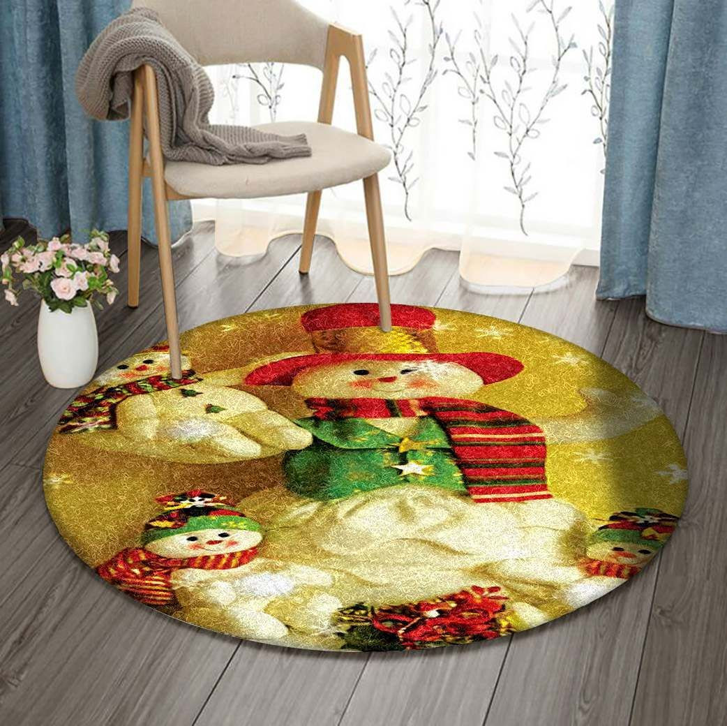 Christmas Round Rug Carpet Bedroom Livingroom Home Decor
