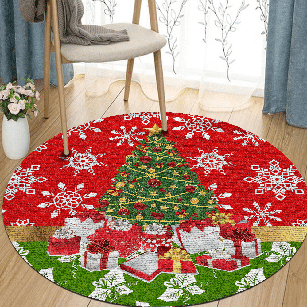 Christmas Round Rug Carpet Bedroom Livingroom Home Decor