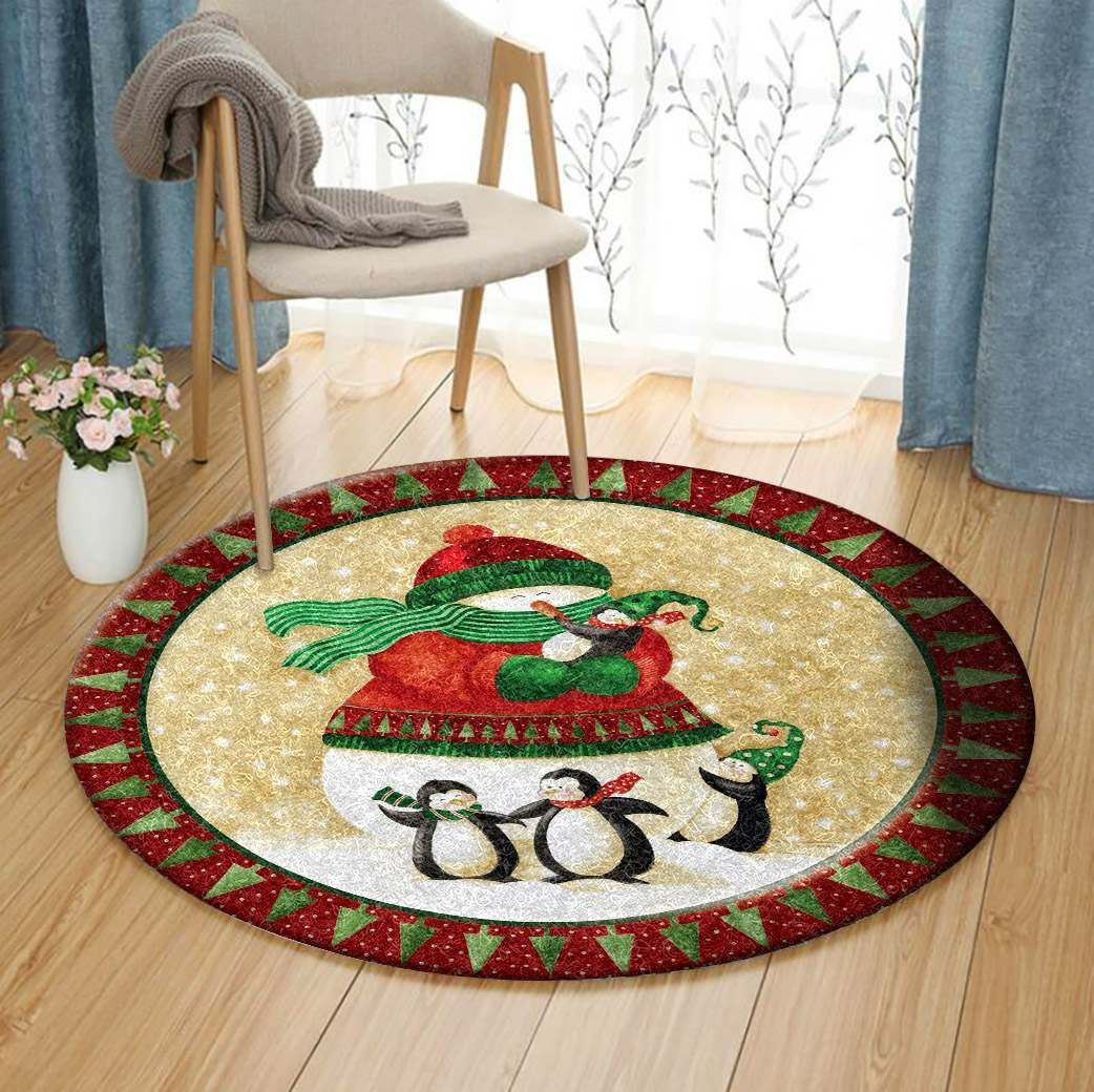 Christmas Round Rug Carpet Bedroom Livingroom Home Decor