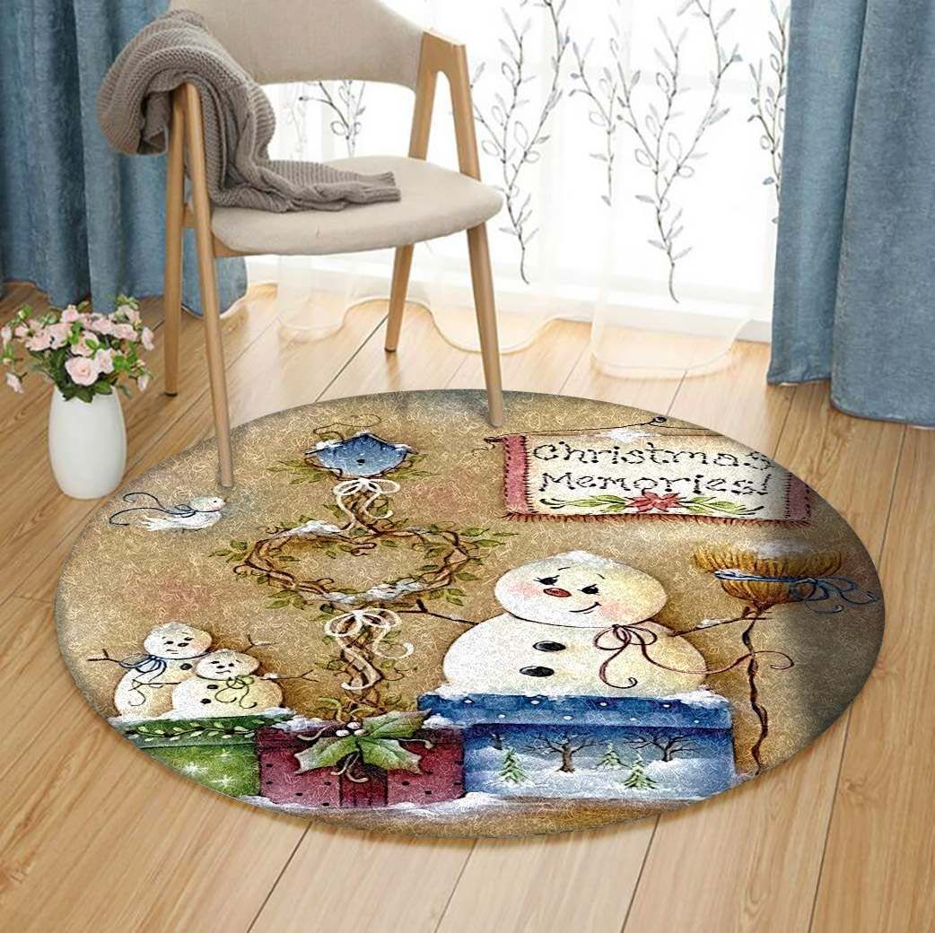 Christmas Round Rug Carpet Bedroom Livingroom Home Decor