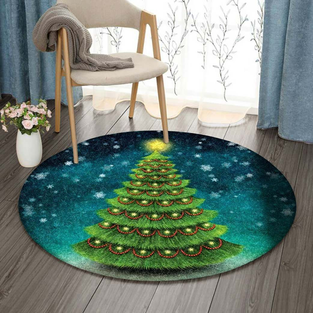 Christmas Round Rug Carpet Bedroom Livingroom Home Decor