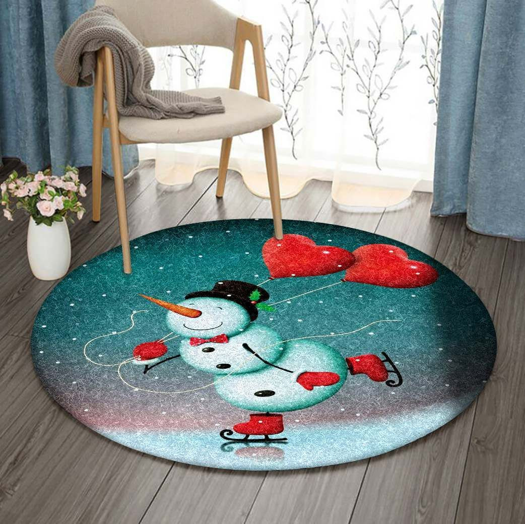Christmas Round Rug Carpet Bedroom Livingroom Home Decor