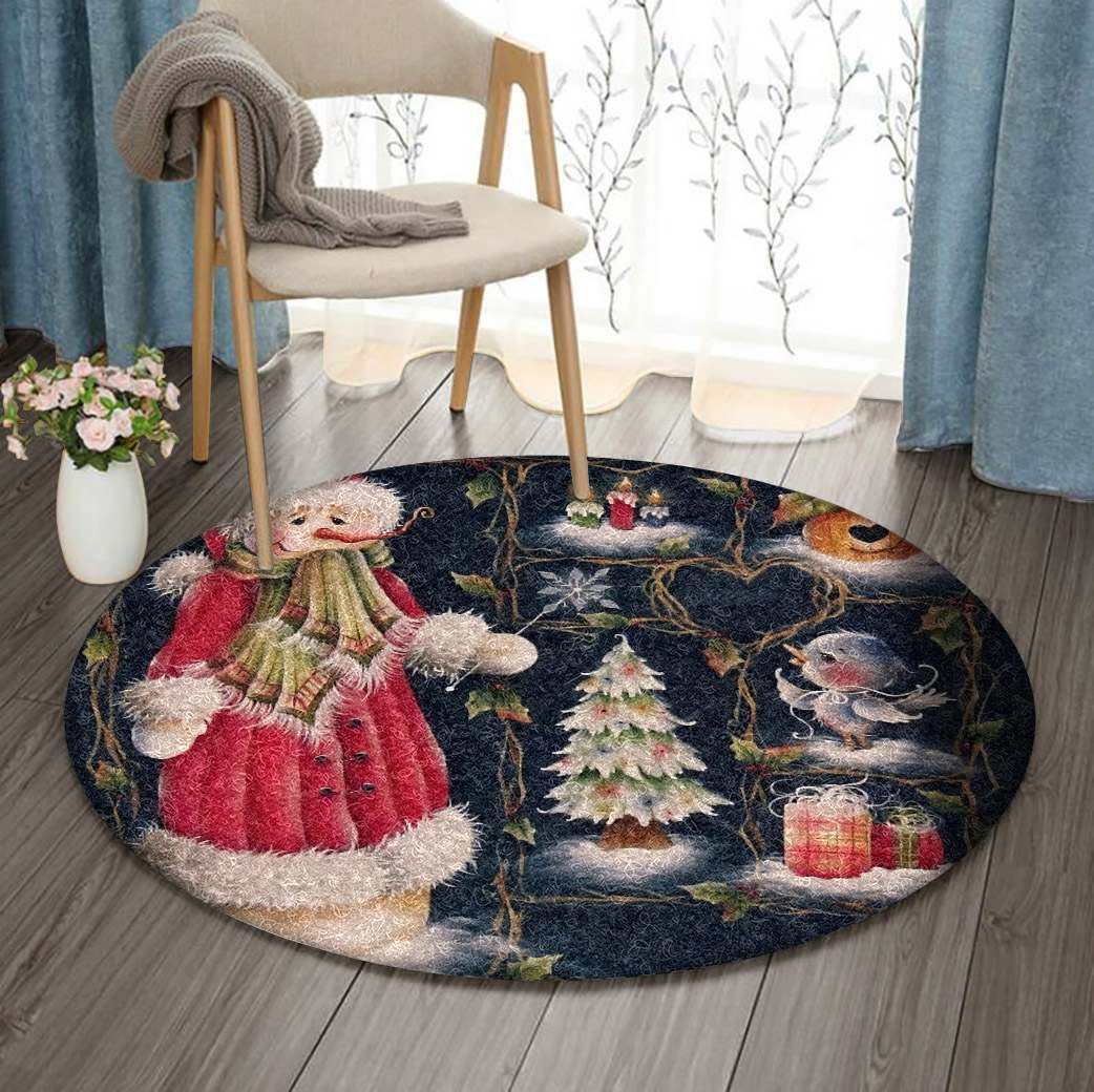 Christmas Round Rug Carpet Bedroom Livingroom Home Decor