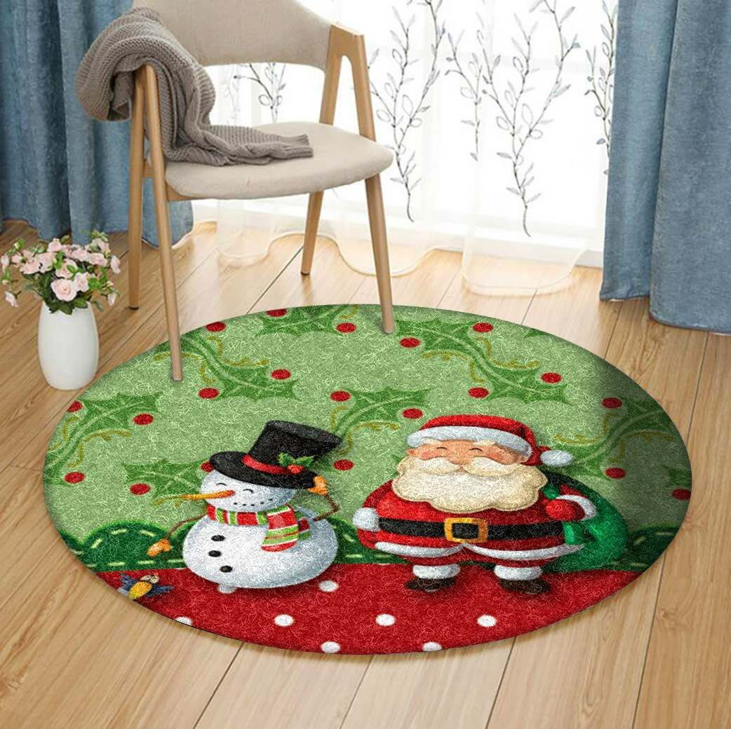 Christmas Round Rug Carpet Bedroom Livingroom Home Decor