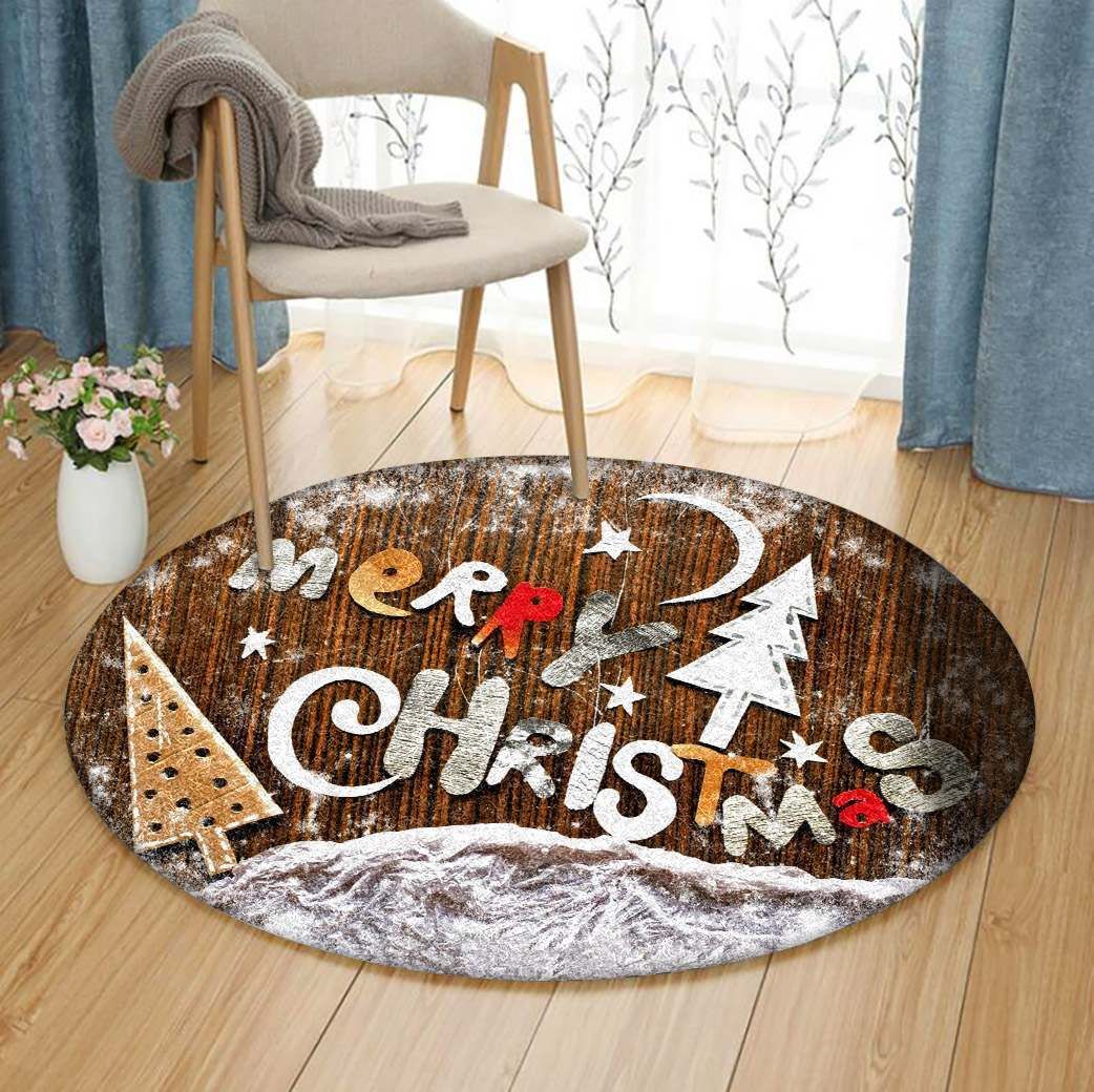 Christmas Round Rug Carpet Bedroom Livingroom Home Decor