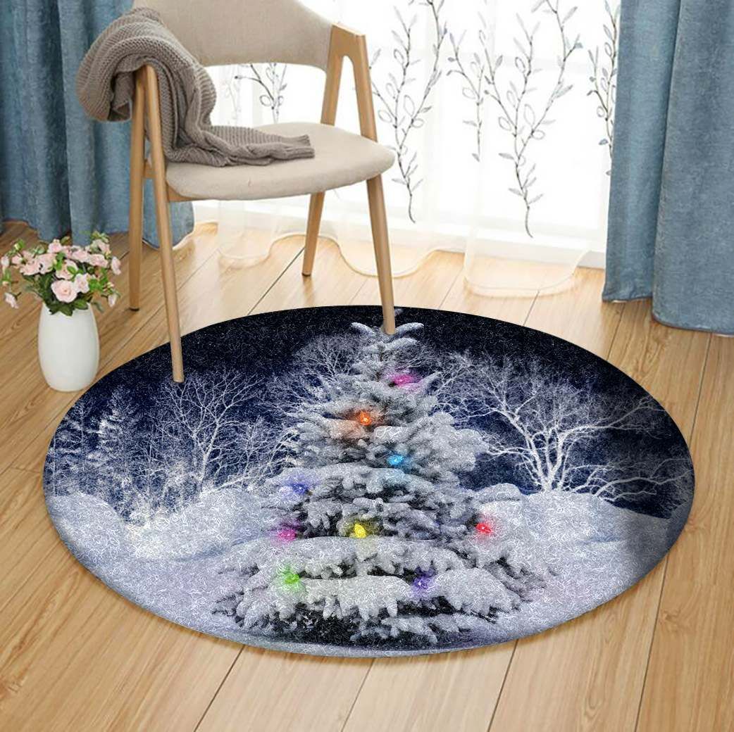 Christmas Round Rug Carpet Bedroom Livingroom Home Decor
