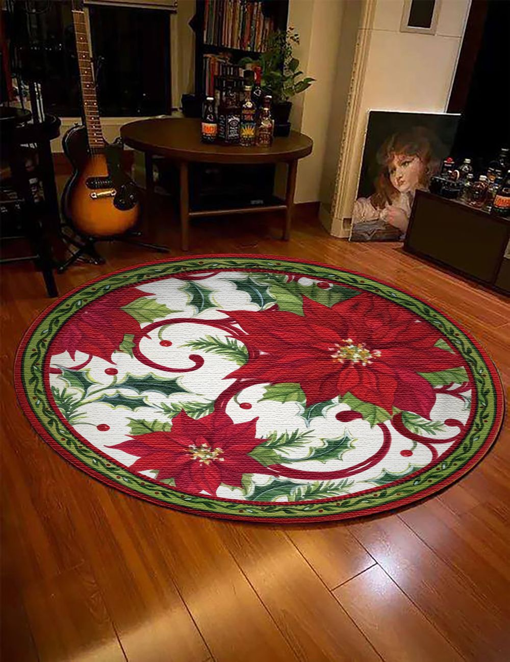 Christmas Round Rug Carpet Bedroom Livingroom Home Decor