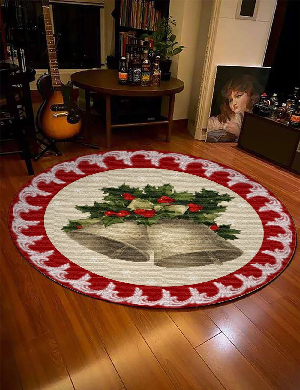 Christmas Round Rug Carpet Bedroom Livingroom Home Decor