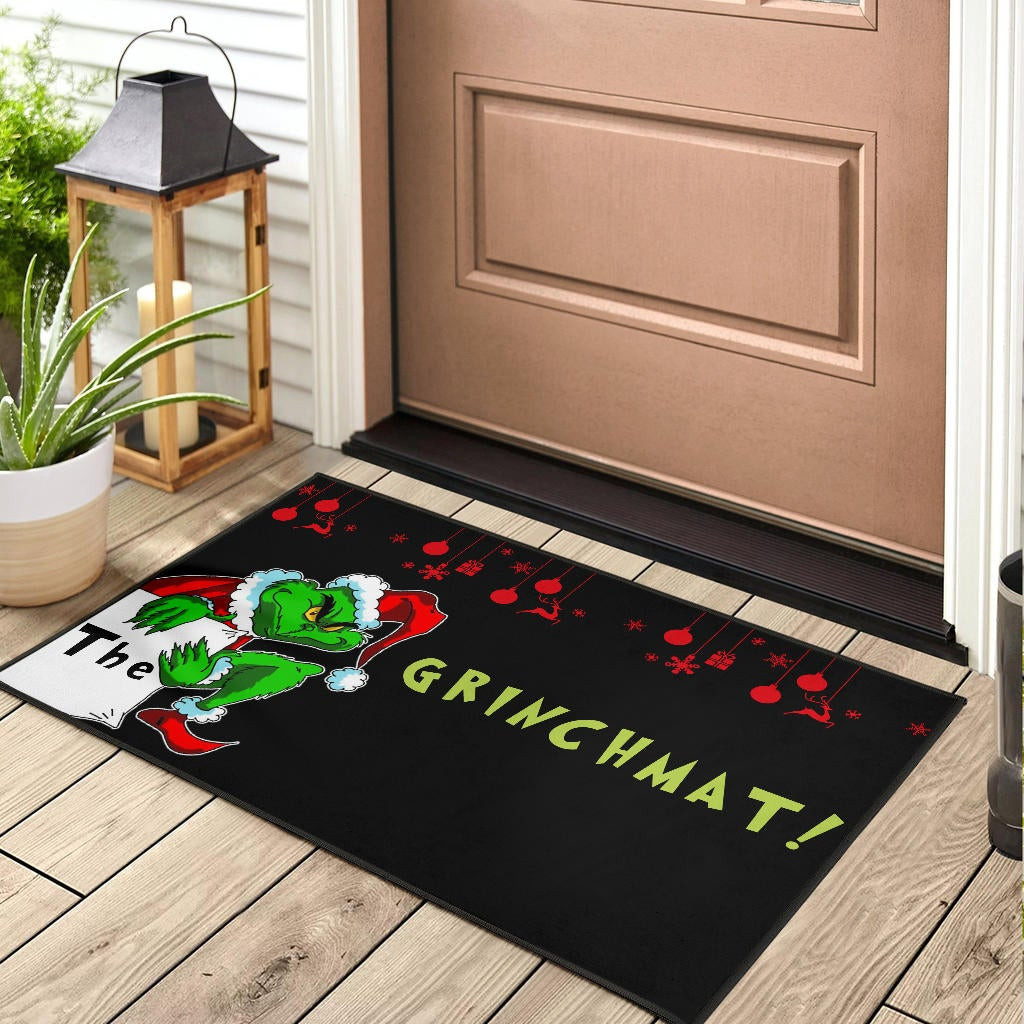 Christmas Rubber Doormat | Grinchmat Grinch Stealing Xmas Artwork Rubber Doormat Home Decor - Image 3