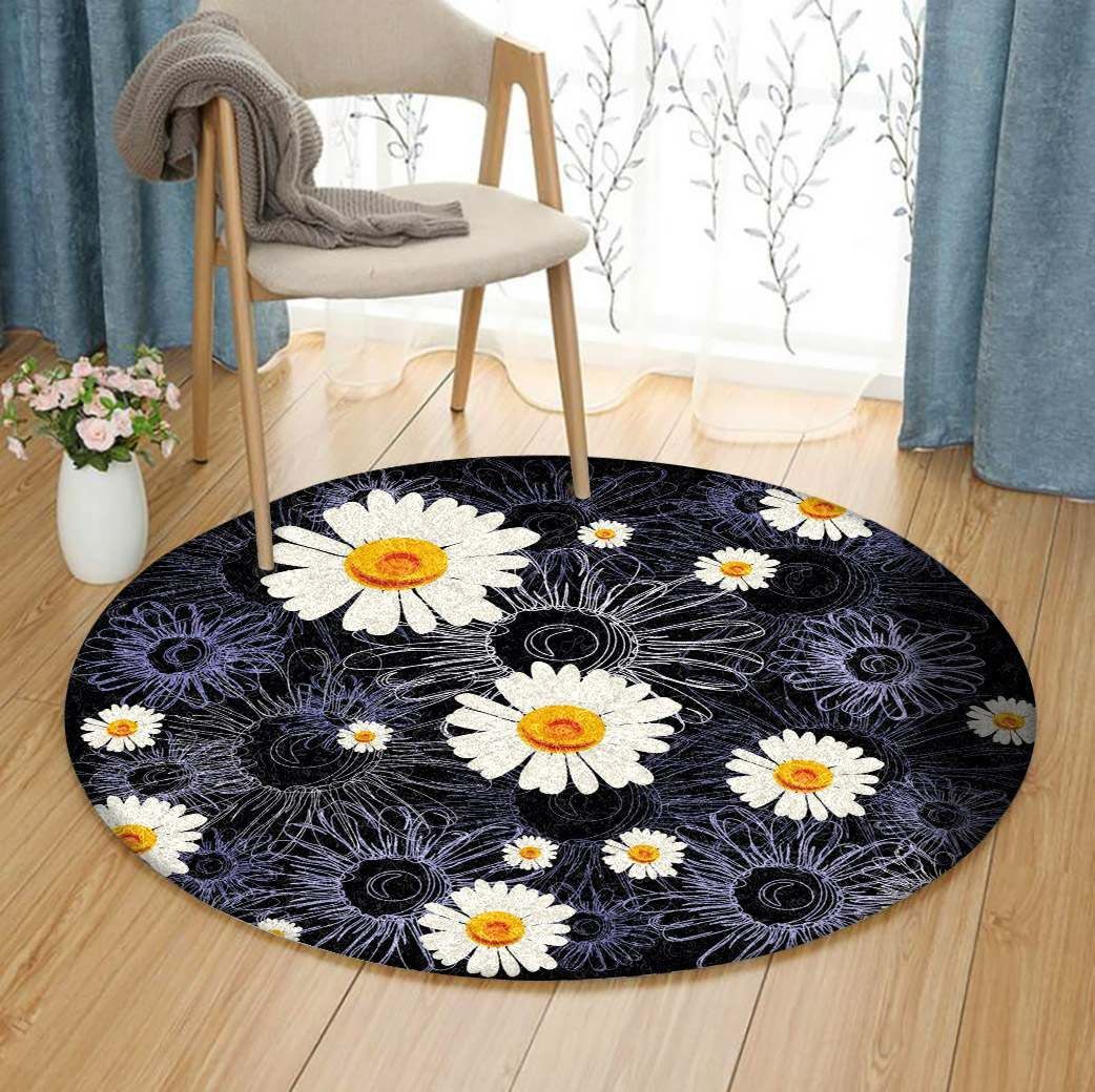 Chrysanthemum Round Rug Carpet Bedroom Livingroom Home Decor