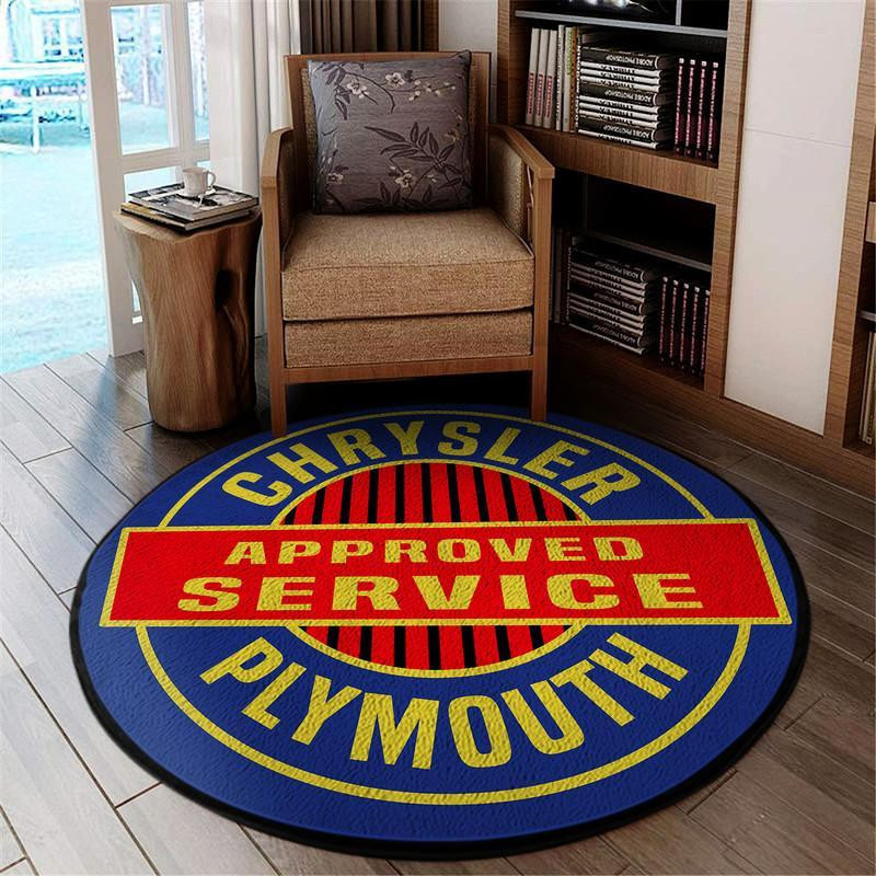 Chrysler Plymouth Approved Car Service Round Rug Carpet Bedroom Livingroom Home Decor