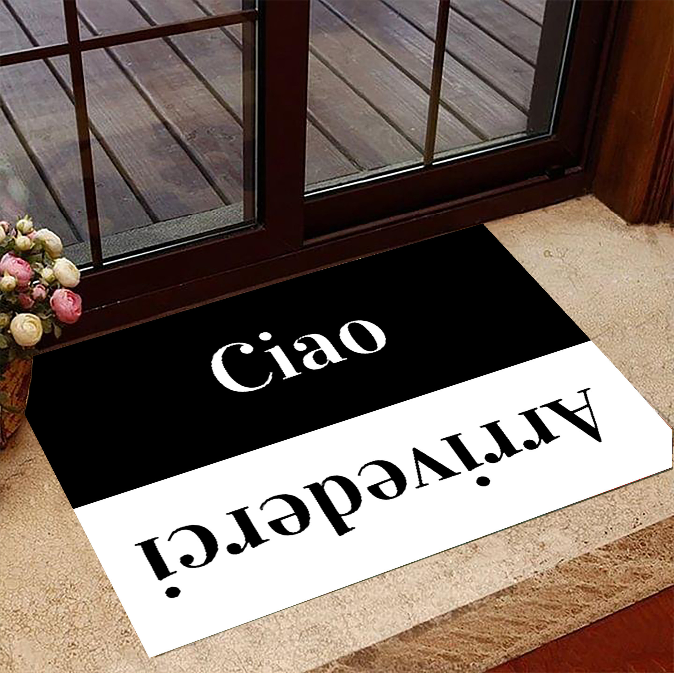 Ciao Rubber Doormat Arrivederci Ciao Welcome Mat For Home Italian Housewarming Gift