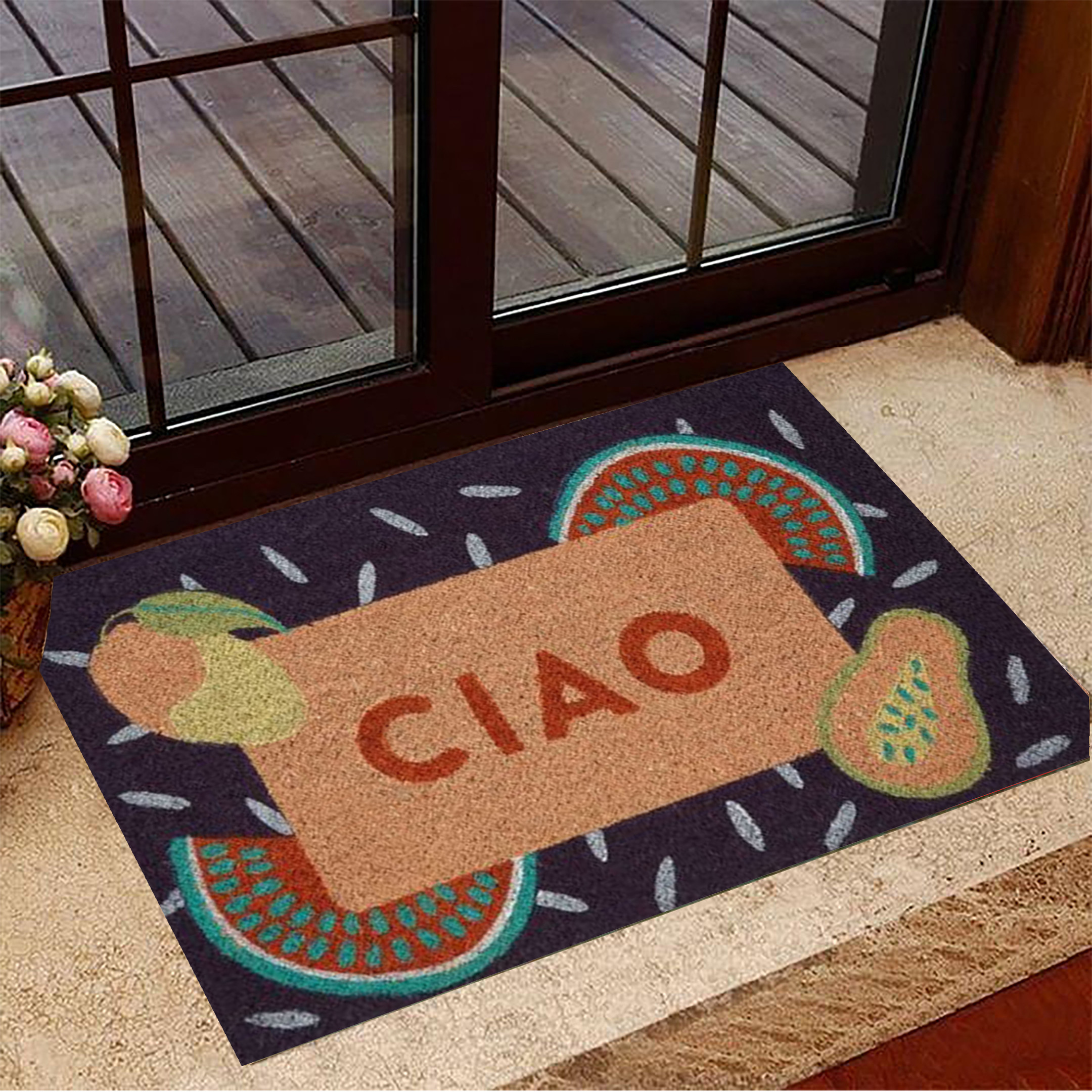 Ciao Rubber Doormat For Front Door Ciao Door Mat Italian Christmas Gifts