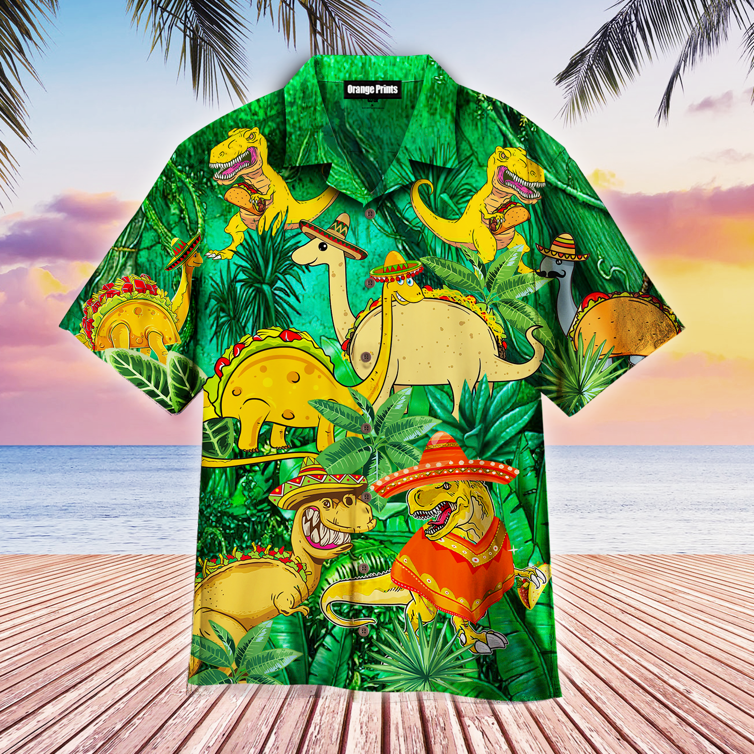 Cinco De Mayo Taco T-rex Dinosaur Hawaiian Shirt