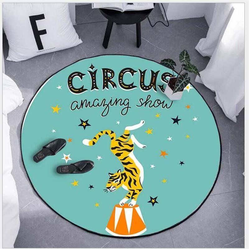 Circus Tiger Round Rug Carpet Bedroom Livingroom Home Decor