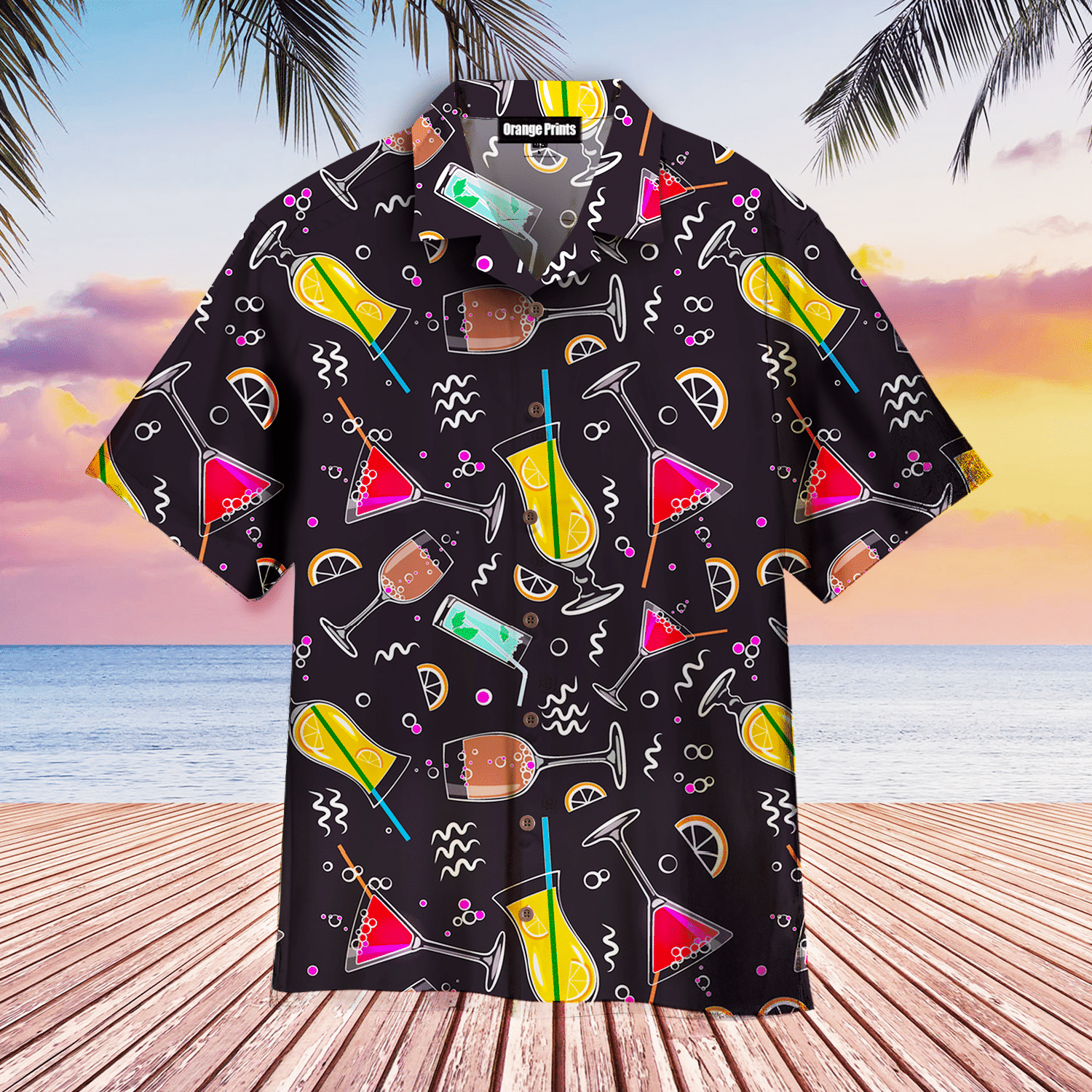 Classic Tropical Cocktails Hawaiian Shirt