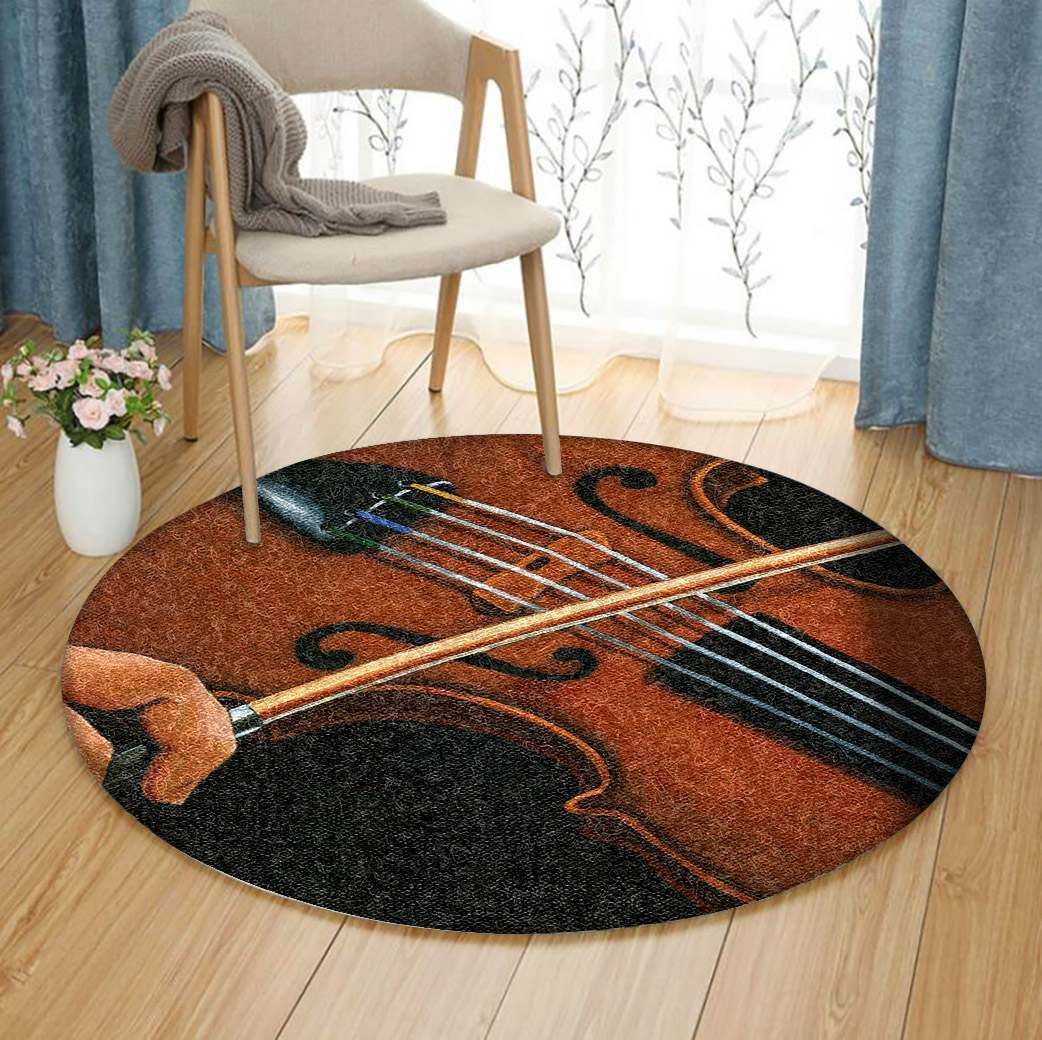 Classic Violin Round Rug Carpet Bedroom Livingroom Home Decor