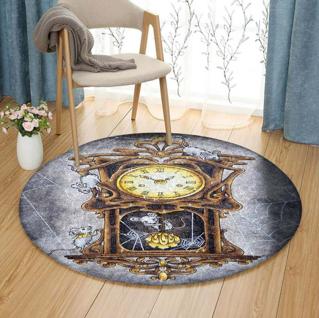 Clock Mice Round Rug Carpet Bedroom Livingroom Home Decor