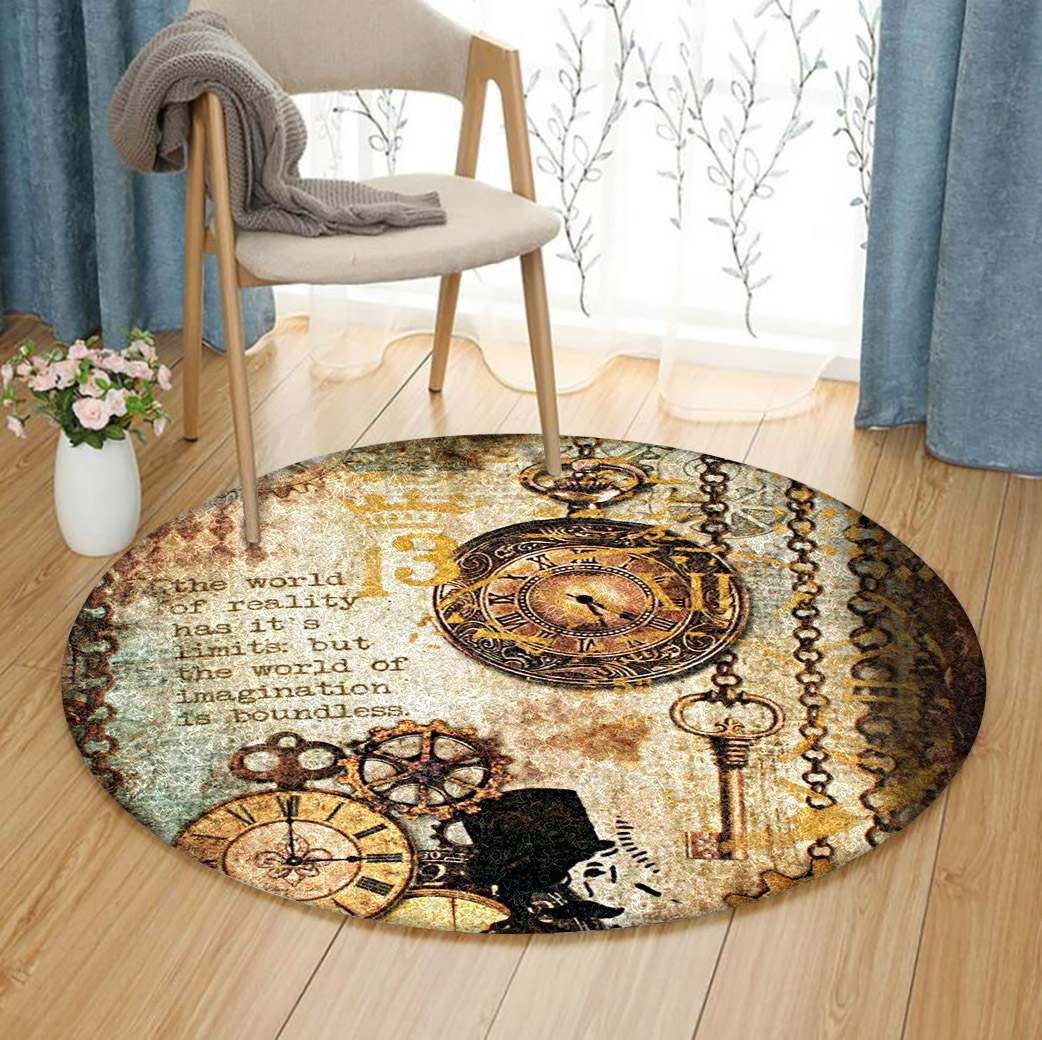 Clock Round Rug Carpet Bedroom Livingroom Home Decor