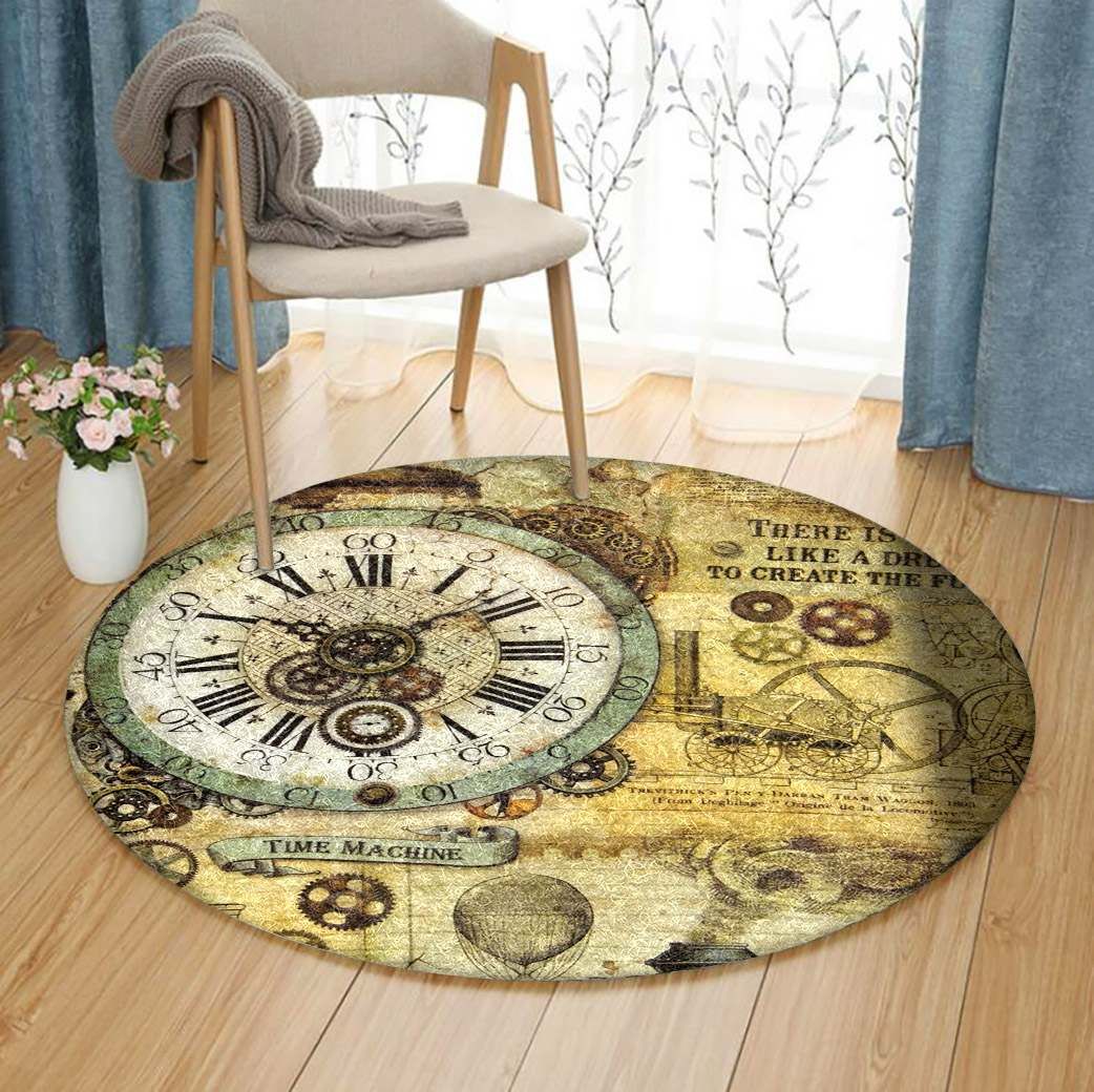 Clock Round Rug Carpet Bedroom Livingroom Home Decor
