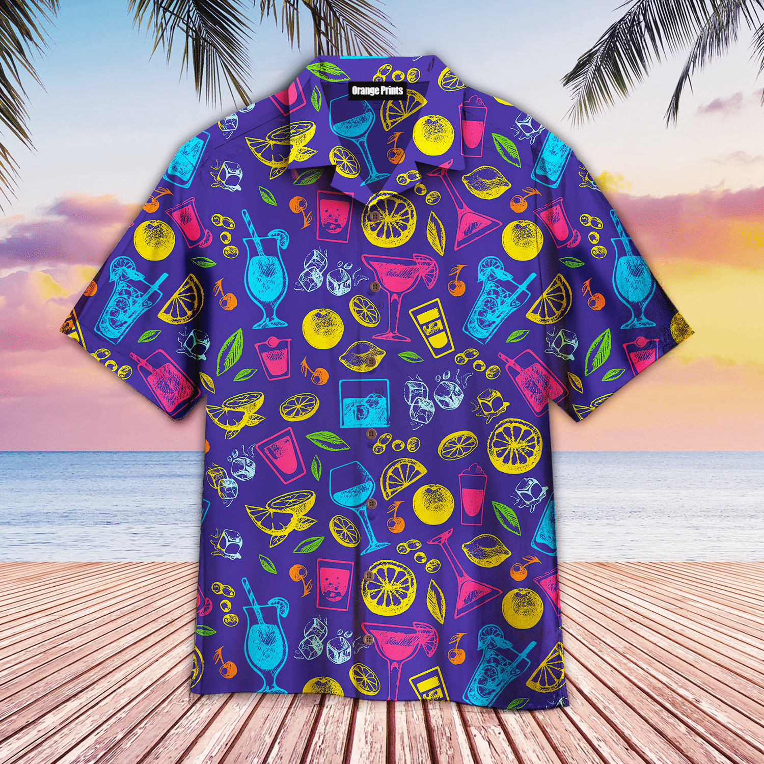 Cocktail Alcohol Drink Hawaiian Shirt