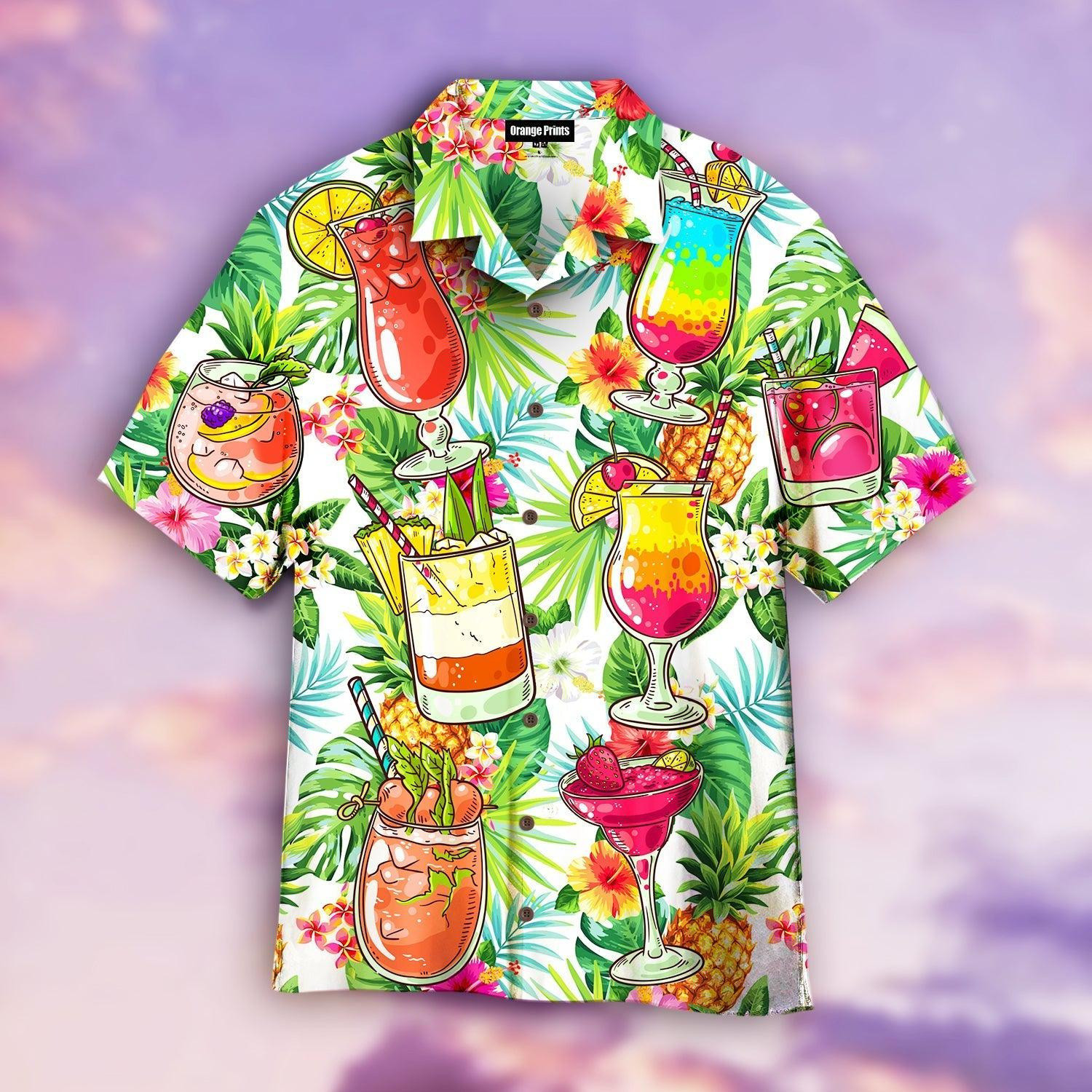 Cocktail And Fruit Hello Summer Hawaiian Shirt