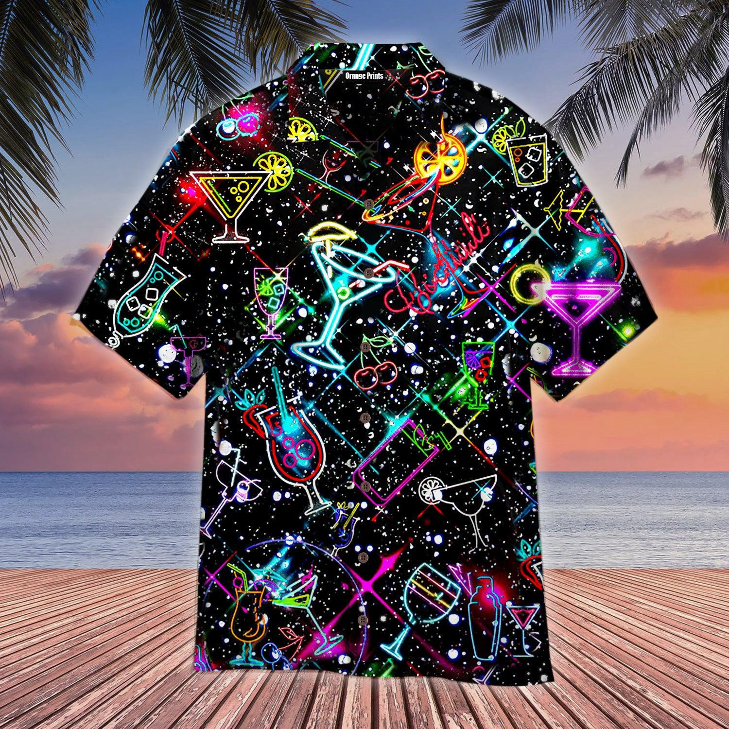 Cocktail Neon Love Hawaiian Shirt