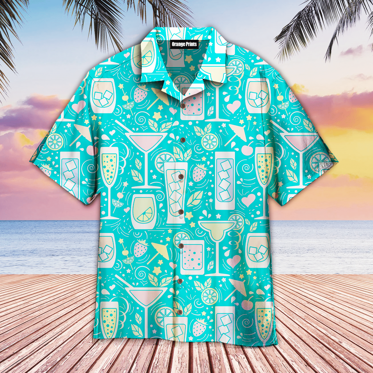 Cocktails Hello Summer Hawaiian Shirt