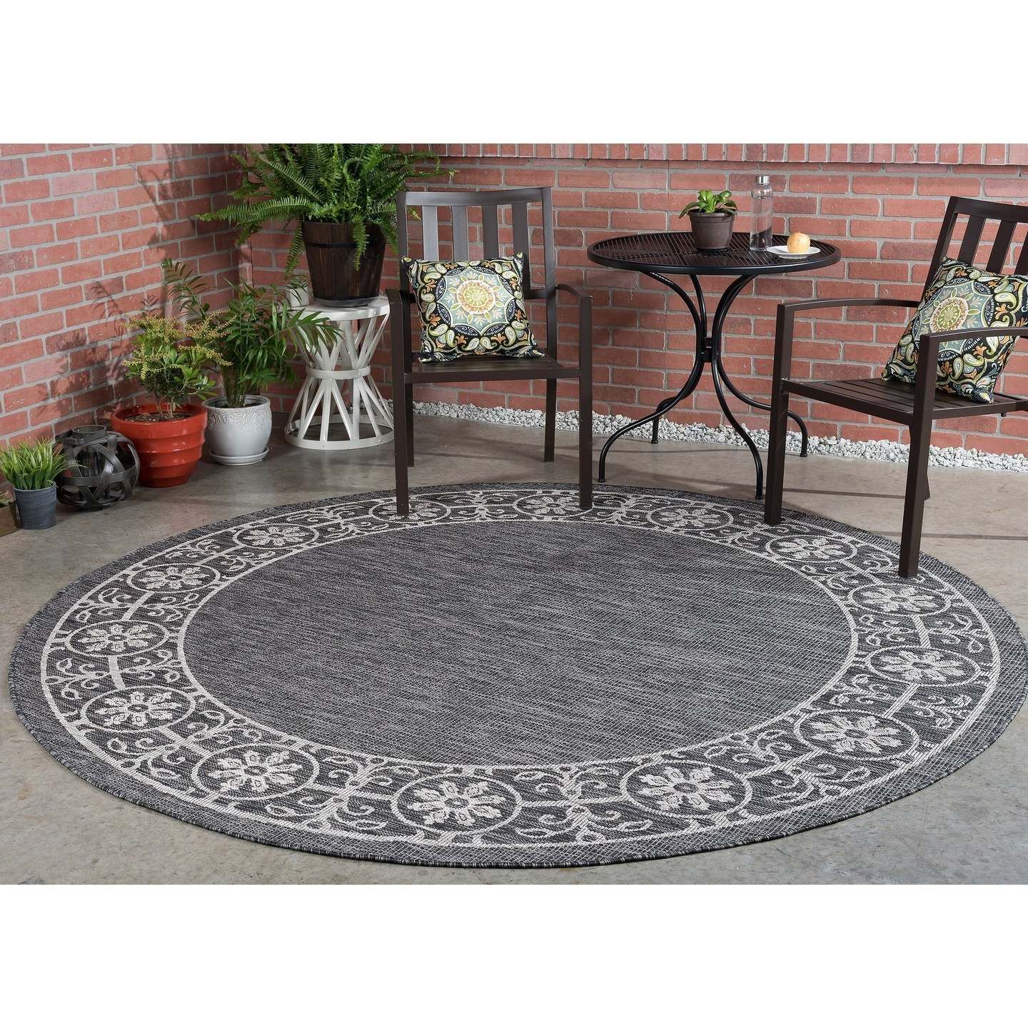 Colonnade Traditional Border Round Rug Carpet Bedroom Livingroom Home Decor