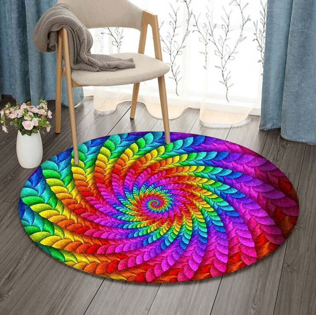 Color Round Rug Carpet Bedroom Livingroom Home Decor