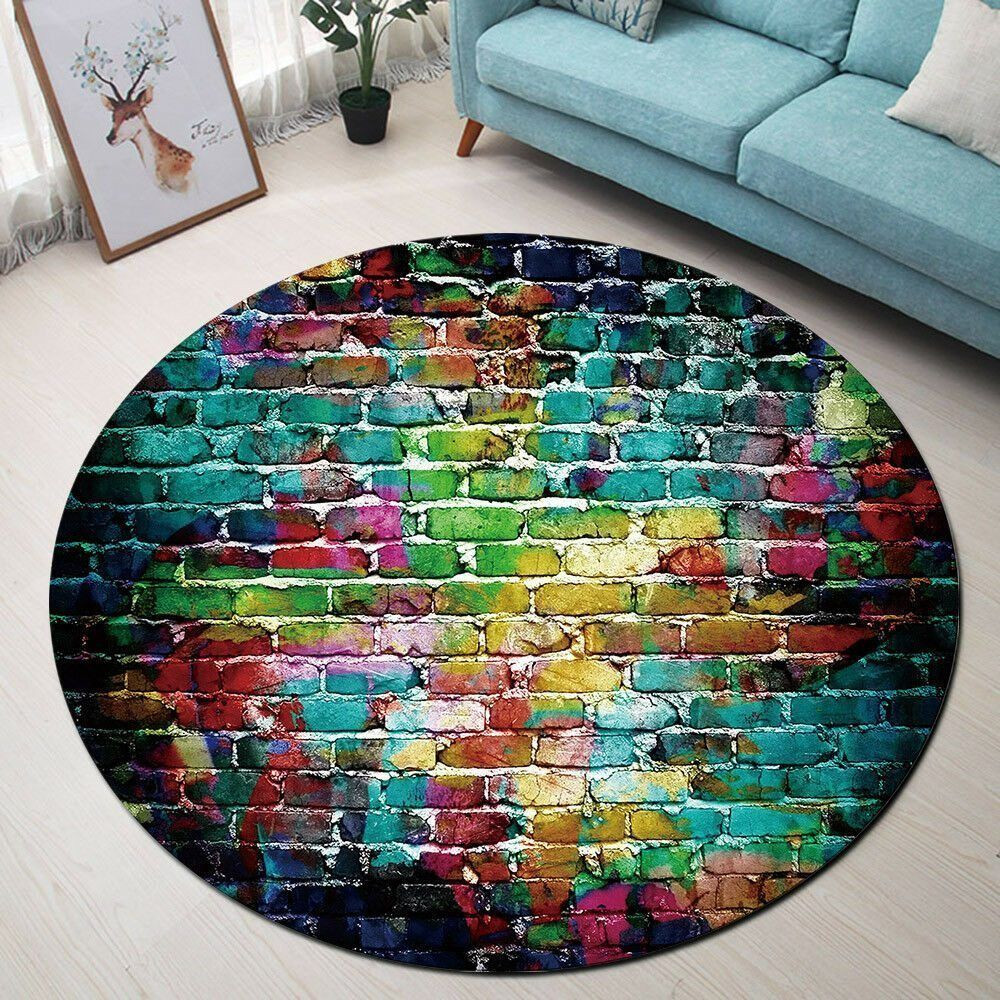 Color Wall Round Rug Carpet Bedroom Livingroom Home Decor