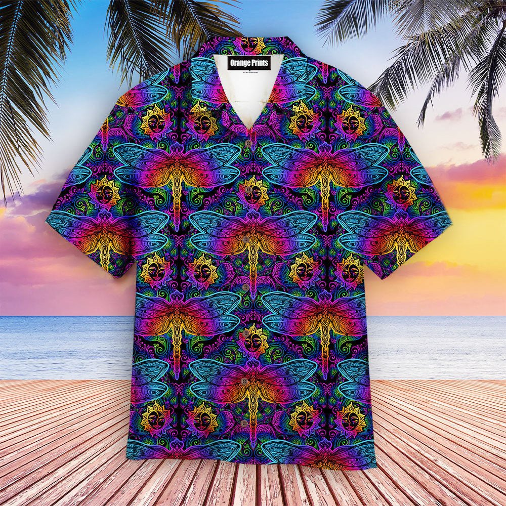 Colorful Dragonfly Mandala Hawaiian Shirt