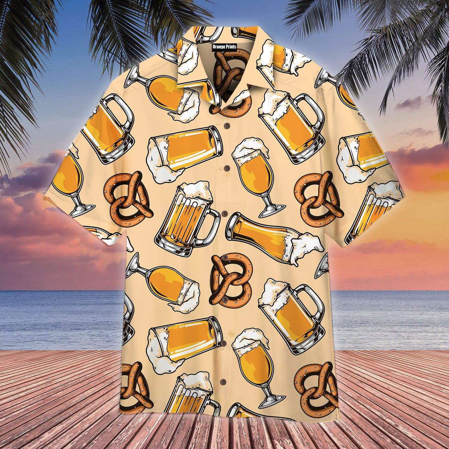 Colorful Glasses Cups And Mugs Of Beer Hawaiian Shirt