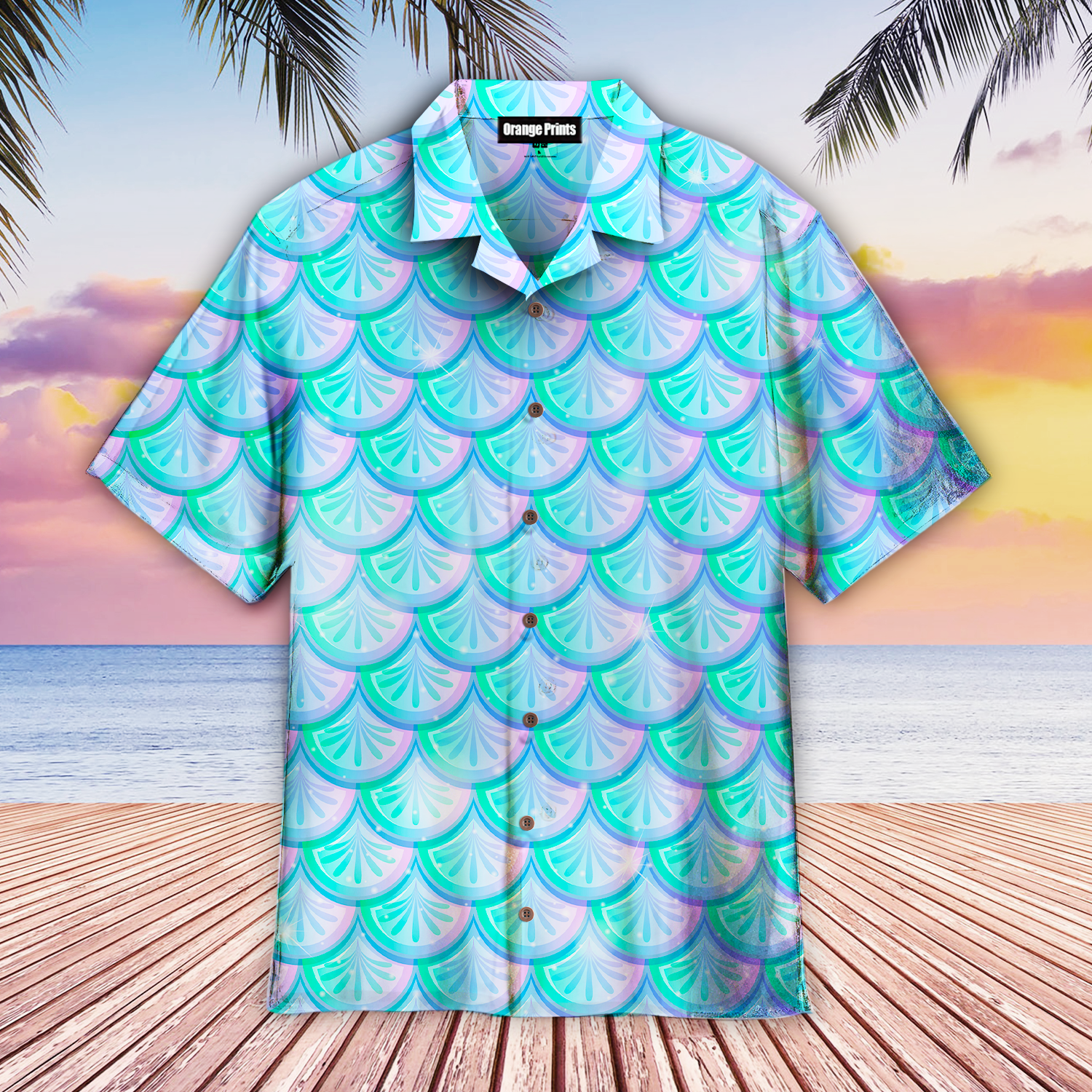 Colorful Mermaid Scales Hawaiian Shirt