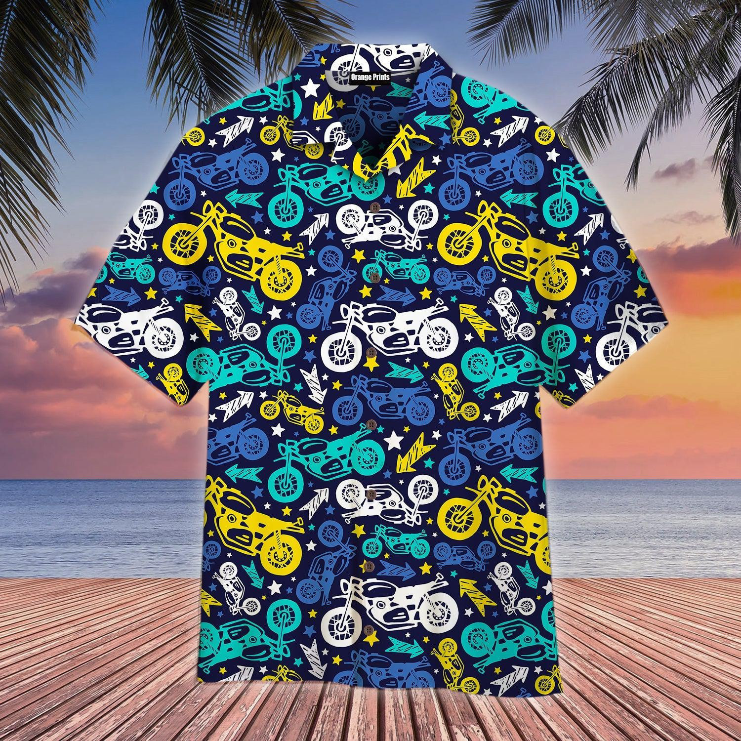 Colorful Motorcycles Hawaiian Shirt