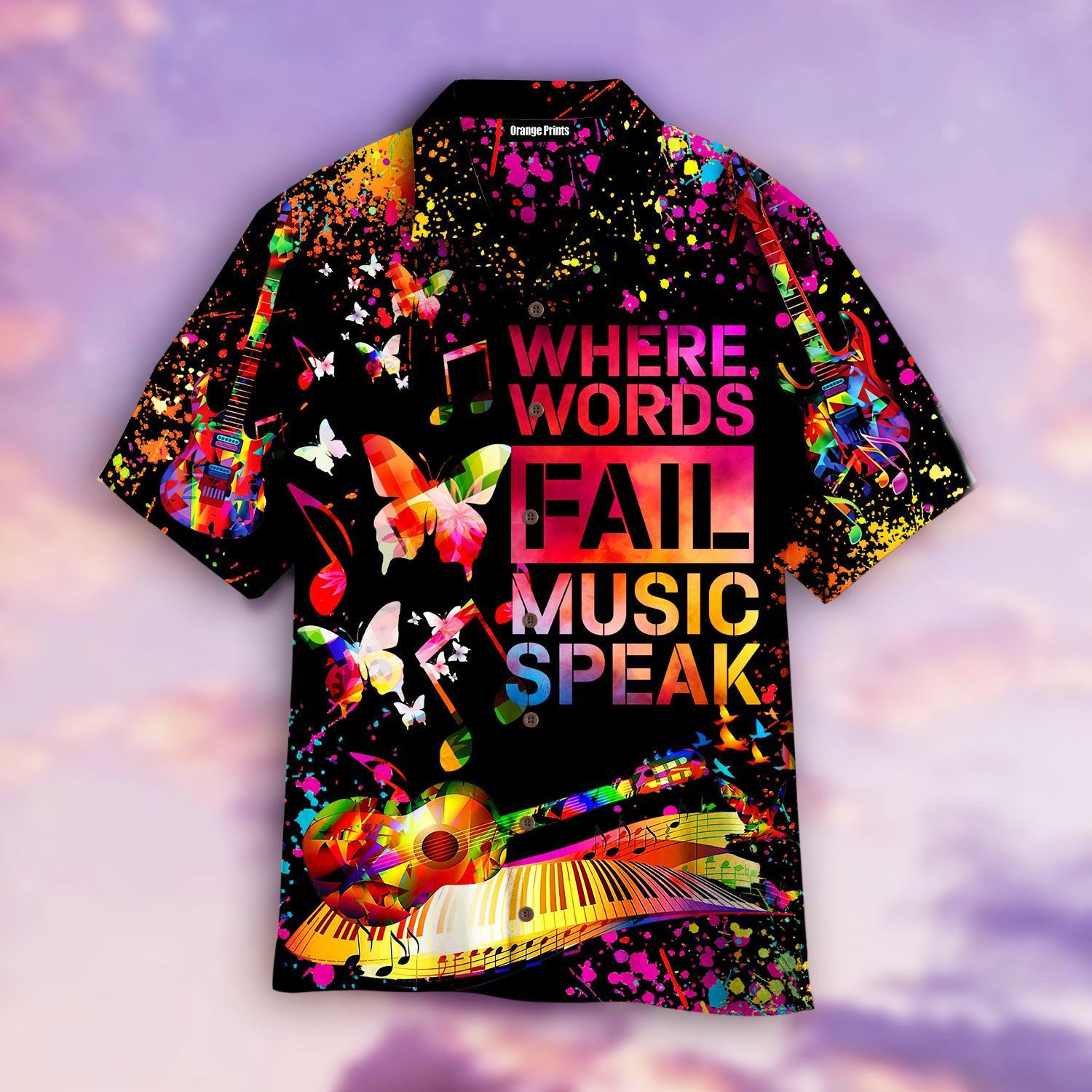 Colorful Music Speaks Hawaiian Shirt