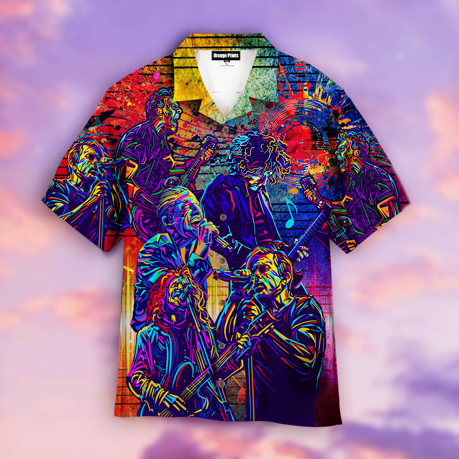 Colorful Musician And Guitarist Hawaiian Shirt