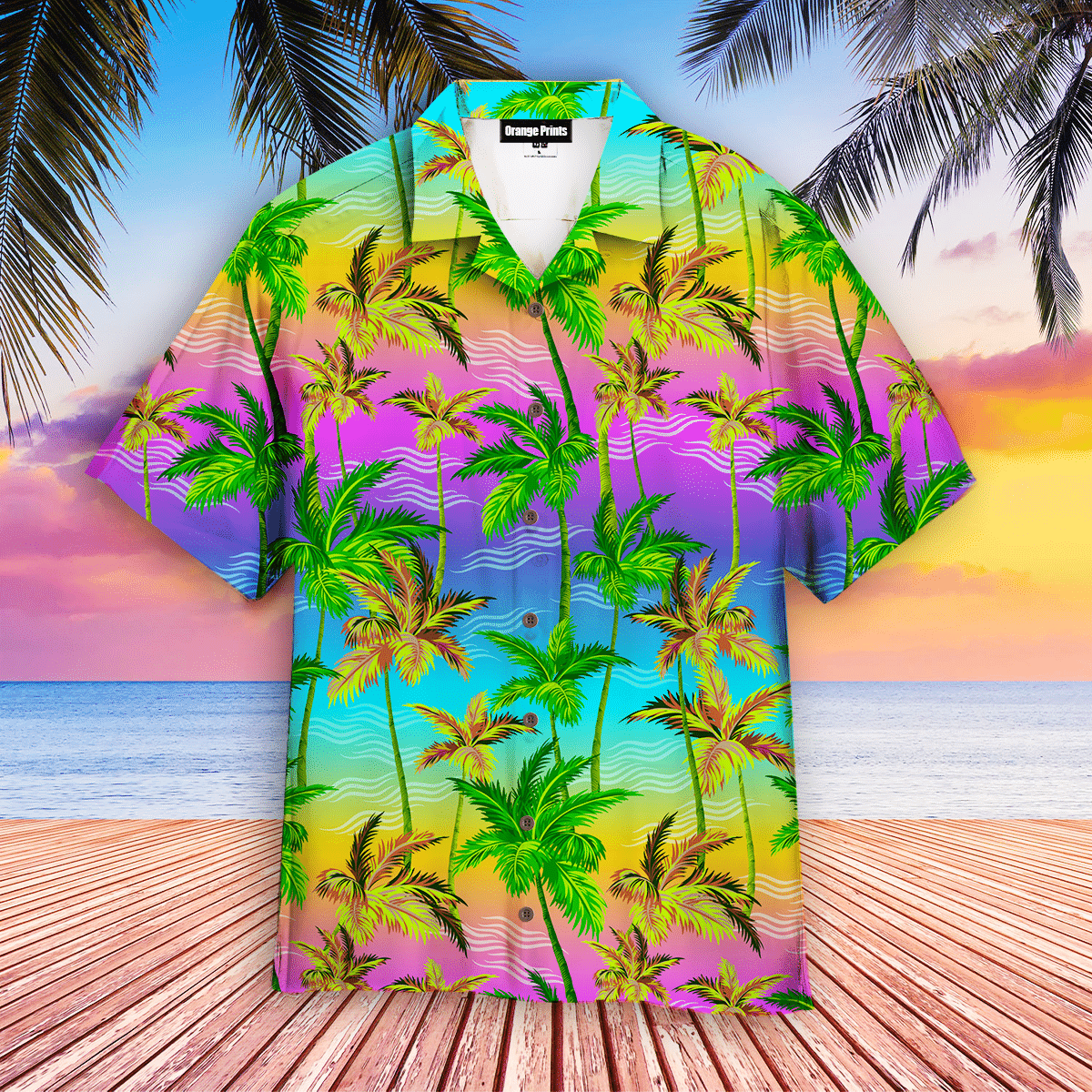 Colorful Palm Trees Tropical Hawaiian Shirt