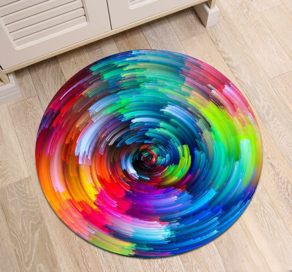 Colorful Round Rug Carpet Bedroom Livingroom Home Decor